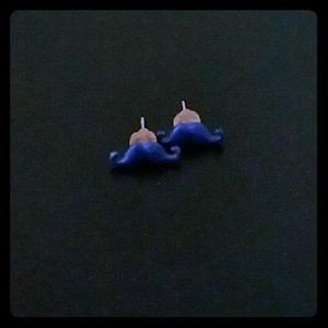 Small Moustache Stud Earrings
